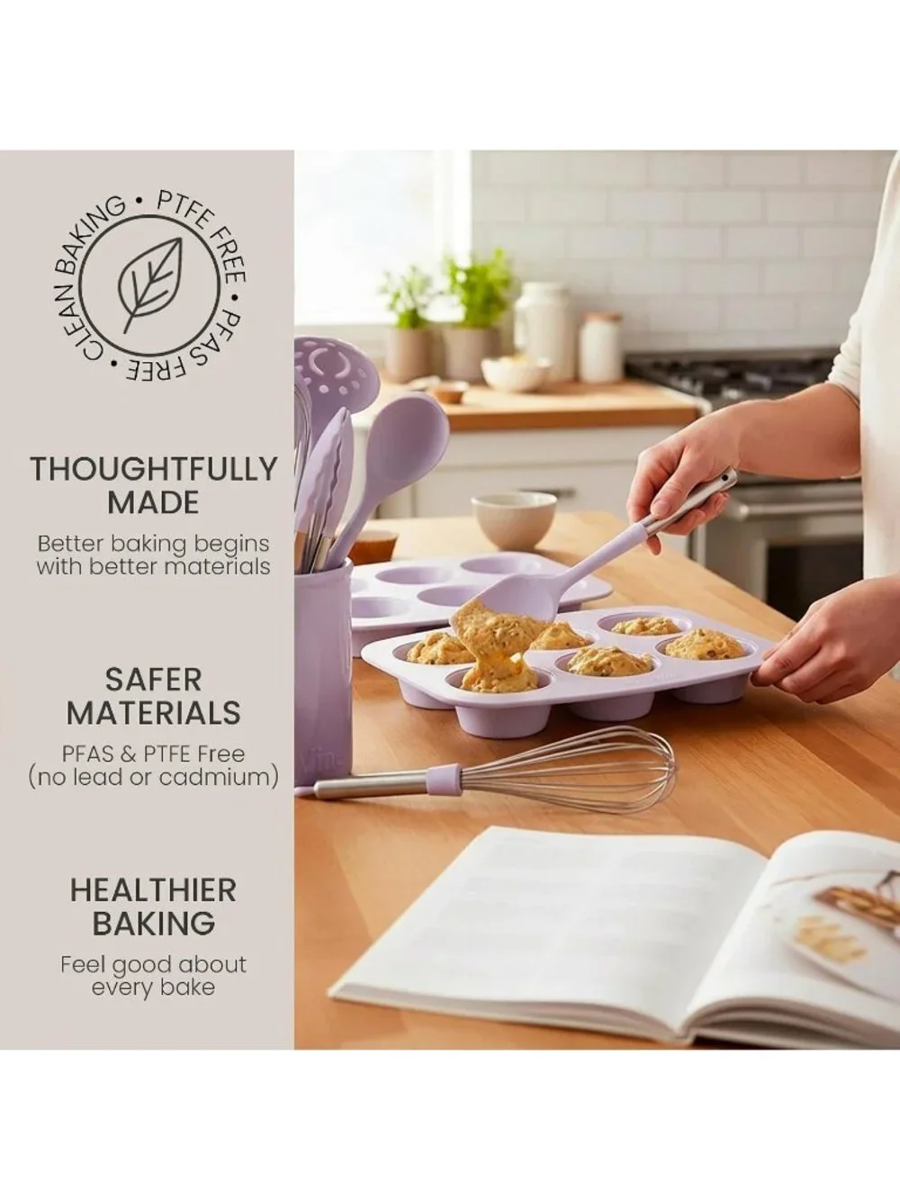 8-Piece Lavender Ceramic-Coated Nonstick Baking Pan Set with Baking Sheets